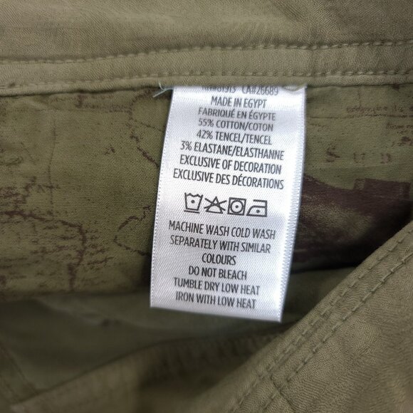 Robert Graham Pants Mens 31 Green Cotton Tencil Flat Front Casual Chino - Picture 8 of 9